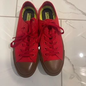 Women’s Size 10 Red low top Converse sneakers
